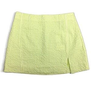 Zara Seersucker Plaid Mini Skirt Size Small NEW! Retail $39.90